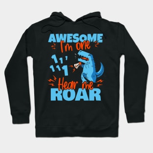 Kids I'm One Hear Me Roar 1st Birthday Dinosaur product Hoodie